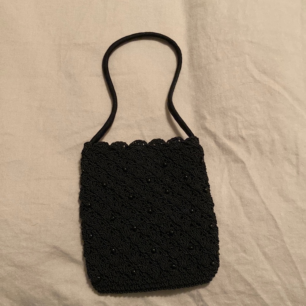 Tiny black beaded purse